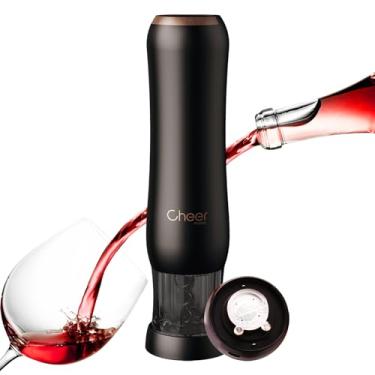 Imagem de CHEER MODA Abridor de vinho elétrico automático, saca-rolhas sem fio recarregável com sensor de pressão, design de um toque sem botões, inclui cortador de folha, presente de abridor de vinho de design