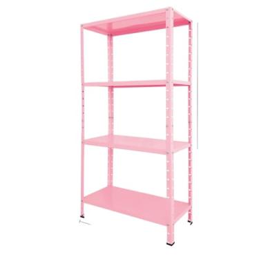 Imagem de Estante 4 prateleiras reguláveis 67cm aço multiuso (Rosa)