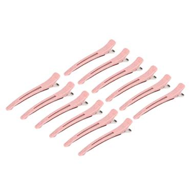 Imagem de Yinhing 12pçs Grampos de Cabelo, Clipes de Seccionamento ABS para Corte de Estilo, Secagem por Sopro, Com Design Rosa Leve, Barbeiro de Salão Feminino DIY