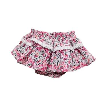 Imagem de Saia De Renda Com Babados Florais Para Meninas Bebês, Shorts De Verão 