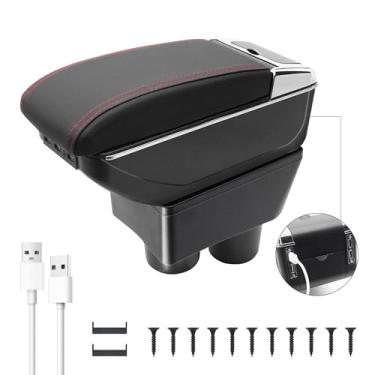 Imagem de Caixa de apoio de braço para carro adequada para Nissan Versa 2012-2019, caixa organizadora de dupla camada, consoles centrais com suporte de copo acessórios automotivos para descanso de braço (7