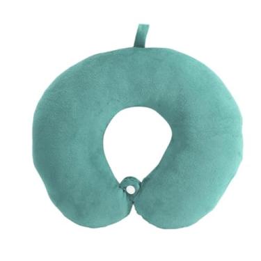Imagem de Almofada de Pescoço para Viagem – Travesseiro Infantil e Adulto – Protetor Confortável em Veludo(1 Unidade,Azul Médio)