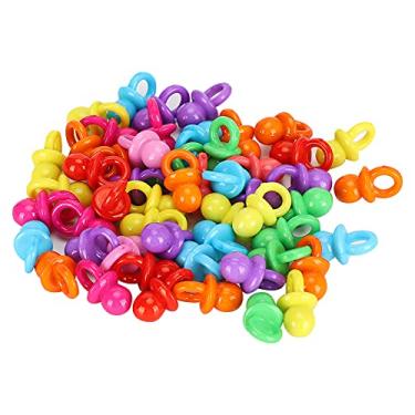 Imagem de Pssopp Mini Chupeta Acrílica, Mini Brinquedos Transparentes Rosa e Azul Coloridos Adequados para Decoração de Aniversários e Baptizados de Bebês (mistura de cores sólidas)