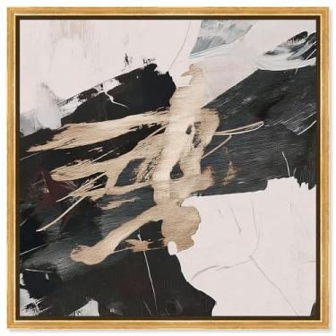 Imagem de Arte de parede dourada com impressão em tela Golden Fracture V por Art Remedy, moldura dourada, 40,6 x 40,6 cm