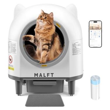 Imagem de Caixa de areia automática para gatos 90L, caixa de areia autolimpante – WiFi/controle inteligente de aplicativos, modo noturno, sistema de segurança anti-beliscar para vários gatos, inclui tapete