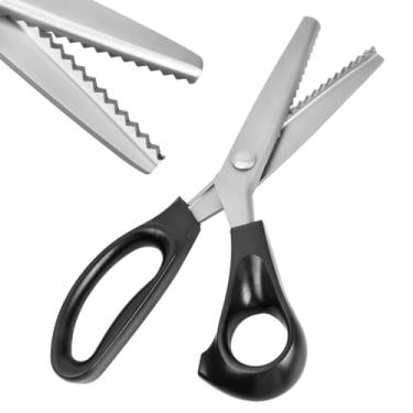 Imagem de Tesoura de corte resistente de 23 cm, tesoura de ziguezague serrilhada de 5 mm, papel de tecido, sem tecido, escritório em casa, escola, costura e artesanato