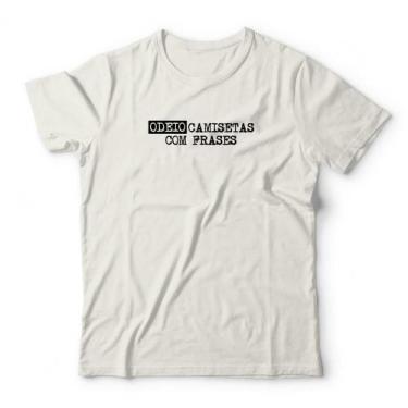 Imagem de Camiseta Odeio Camisetas Com Frases - Studio Geek, M, Off white