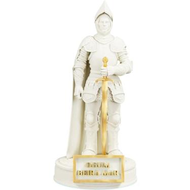 Imagem de Estátua Ogum Beira Mar Imagem Umbanda Candomblé Orixá (Cor Mármore Dourado)