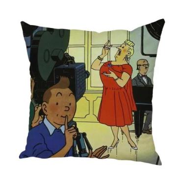 Imagem de Capa De Almofada De Pelúcia Com Estampa De Pug Infantil 45x45cm Para D