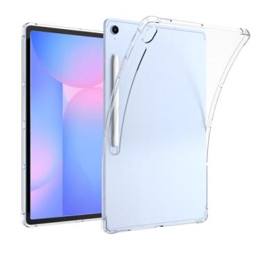 Imagem de Capa de tablet para Samsung Galaxy Tab S10FE 10.9 e S10FE+ 13.1, capa de TPU transparente à prova de choque com compartimento para caneta, capa protetora (S10FE 27.7 cm)