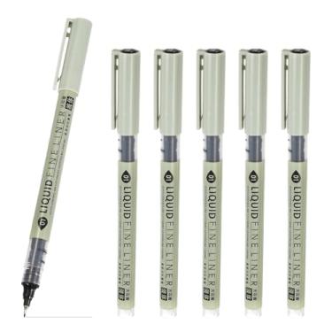 Imagem de PATIKIL Canetas Fineliner, 6 peças pretas 01 marcador fineliner de 0,25 mm à prova d'água canetas de desenho de arquivo aquarela conjunto de suprimentos de arte para esboços, diário, scrapbook
