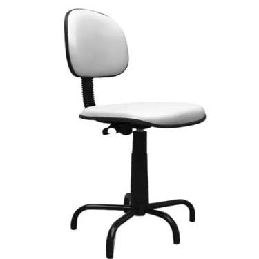 Imagem de Cadeira de Costureira Universal NR17 - Ergonômica e Resistente para Costura, Artesanato e Oficinas, Prática e Confortável para Uso Profissional e Doméstico (Branco)