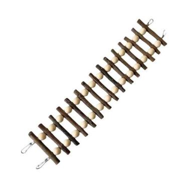 Imagem de Escada De Escalada De Madeira De Maçã Para Papagaios Com Bolas Colorid