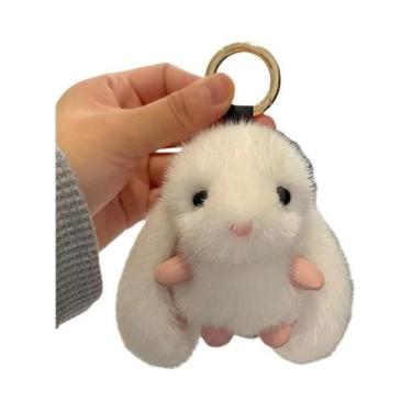 Imagem de Chaveiro De Pompon De Pelúcia De Coelho Fofo De 15cm Para Decoração De