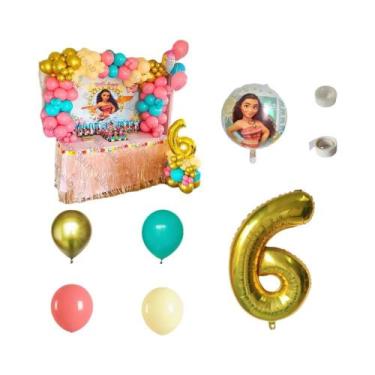 Imagem de Decorações De Festa De Aniversário Moana 125pcs Kit De Arco De Balões 