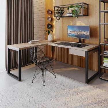 Imagem de Mesa em L Presidente C/01 Gav. 190x160x75cm Yon