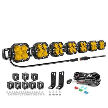 Imagem de Willpower Barra de luz de trabalho LED 46 polegadas 210 W 17500 LM LED Lightbar 12 V 24 V Ponto de inundação Impermeável IP67 para barco de trator de carro todo-o-terreno 4 x 4 Caminhão KFZ, amarelo