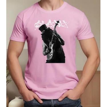 Imagem de Camisa Camiseta Adulto Masculina Feminina Algodão De Rock Slash Guitar