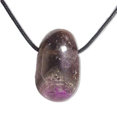 Imagem de Colar Difusor Pedra Ametista Rolado com Furo Aromaterapia - Cristaisde