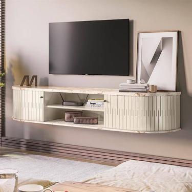 Imagem de Rack Suspenso 02 Portas Algarve Calacata Off White Madetec