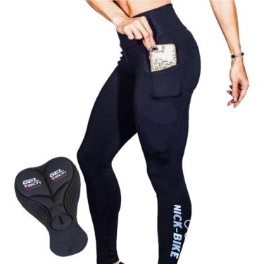 Imagem de Calça De Ciclismo Feminino Cós Alto Com Forro Gel Para Atletas De Alta Performance-Feminino