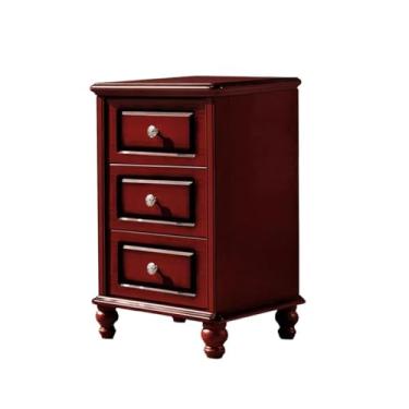 Imagem de Mesa de cabeceira, aparador, três gavetas, cabeceira, mesa de cabeceira, mesa de cabeceira de madeira maciça (pequena)