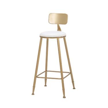 Imagem de KEG801302 Banqueta de bar alta multiuso ferro doméstico simples lazer dourado com encosto bancos de bar modernos