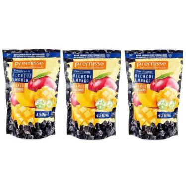 Imagem de 3 Sabonete Liquido Alcaçuz E Manga Glicerinado 450ml Sachê - Premisse