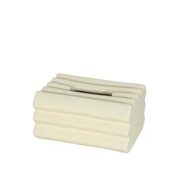 Imagem de Caixa de lenços de cerâmica moderna prática criativa sala de estar mesa de jantar guardanapo dispensador facial ornamentos organizador (bege)