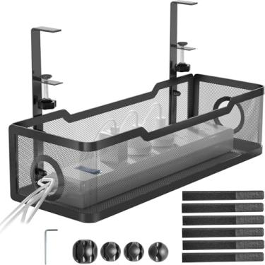 Imagem de Organizador de Cabos, AjustáVel Organizador de Cabo, Organizador de Cabos E Fios Mesa, Calha Organizadora de Cabo, Organizador de Fios E Cabos, Esconder Fios, Organizador de Fios Sem Perfuração