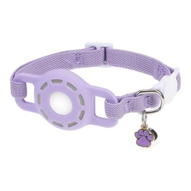 Imagem de DILLYBUD Coleira para gatos AirTag, coleira elástica para rastreador de gatos com suporte Apple Air Tag para meninos e meninas, coleiras elásticas de rastreamento GPS para gatinhos e filhotes