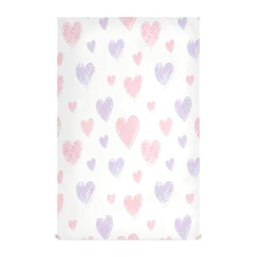 Imagem de Wassud Toalhas de prato de cozinha Lavender Hearts 1 pacote de panos de prato macios com laço para pendurar toalha de mão super absorvente de secagem rápida toalhas de chá de mesa decorativas 71 x 45