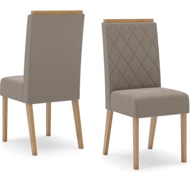 Imagem de Kit 2 Cadeiras Sala De Jantar Nina Suede Marrom Amendoa Henn Suede Marrom Amendoa