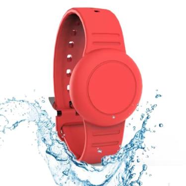 Imagem de Pulseira De Silicone A Prova D'água Para Rastreador Airtag Idosos, Crianças e Adultos (vermelha)