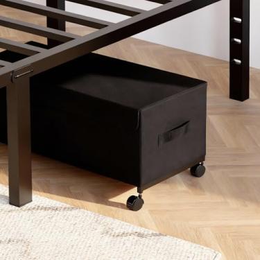 Imagem de Cozy City Estrutura de cama queen size com armazenamento embaixo da cama, preta