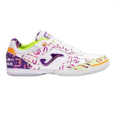 Imagem de Joma Topflex Amandinha Edição Limitada, Chuteira Futsal, Branco com Detalhes Coloridos, Couro Premium, Alta Performance