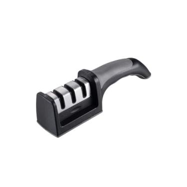 Imagem de Afiador Amolador De Facas E Tesouras Profissional Com 3 Estágios De Afiação (Preto)