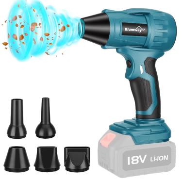 Imagem de Blumway Soprador de folhas sem fio para Makita, 96000RPM, sopradores elétricos de folhas 18-20V com 5 bocais estendidos, soprador de folhas portátil, sopradores de folhas portáteis para cuidados com o