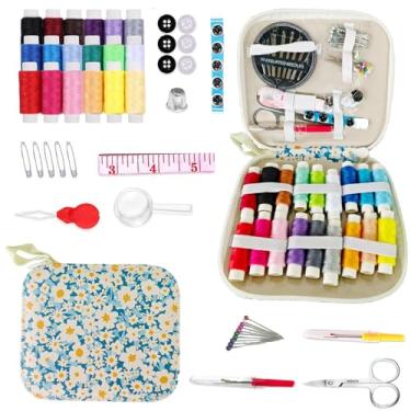 Imagem de Kit de costura 87 peças conjunto de projeto de costura portátil com ferramentas kit de costura compacto de viagem para reparo doméstico e uso diário (azul)