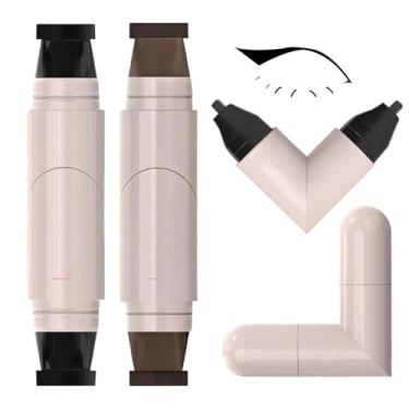 Imagem de Bekoeen 2 peças de carimbo de delineador marrom preto, conjunto de lápis delineador de gel, lápis delineador de olhos dobrável, resistente a manchas naturais de longa duração à prova d'água de secagem