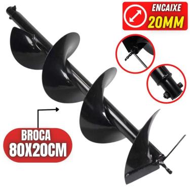 Imagem de Broca Para Perfurador De Solo 80x20cm Encaixe De 20mm