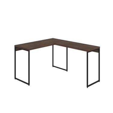 Imagem de Mesa Em L Dynamica Office 120x140x75cm Nogal - Est.preta Nogal - Est.preta