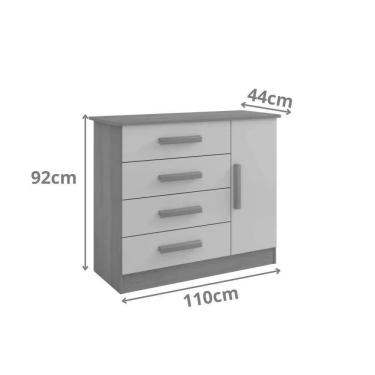 Imagem de Cômoda Firenze 4 Gavetas 1 Porta C/sapateira - D Doro Castanho