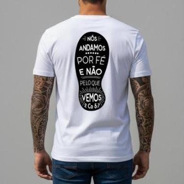 Imagem de Camiseta Masculina Branca 100% Algodão Premium Camisa Exclusiva Design Minimalista Urban Lifestyle-Masculino