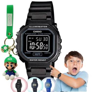 Imagem de Kit Relógio de Pulso Casio Infantil Digital Resistente Água LA-20WH + 