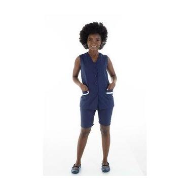 Imagem de Conjunto Uniforme Algodão Colete E Bermuda Doméstica Faxina Tamanho:EX
