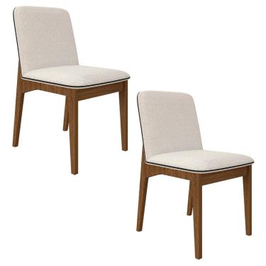 Imagem de Kit 2 Cadeiras Estofadas Windsor Freijó/bouclé Off - M.a