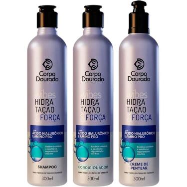 Imagem de Corpo Dourado Vibes Hidratação - Kit Capilar Com ácido Hialurônico Trio (3 Produtos)