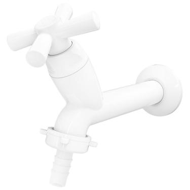 Imagem de Torneira Para Tanque 10cm Bico Mangueira Cross 1-23-4 Branca 300000455 Tigre Torneira Tanque 10