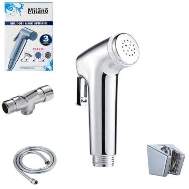 Imagem de Ducha Higienica Banheiro Completa Com Torneira Chuveirinho Em Aluminio Metal Luxo Registro Incluido